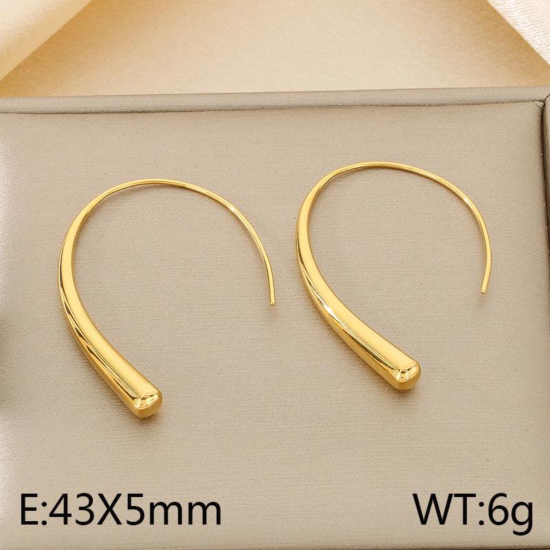 Korean Fashion Titanium Steel Line Earrings for Women