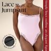 Sensual Lace Trim Bodysuit: Skin-Friendly Nude Innerwear, Double-Layer Shaping, European & American Style