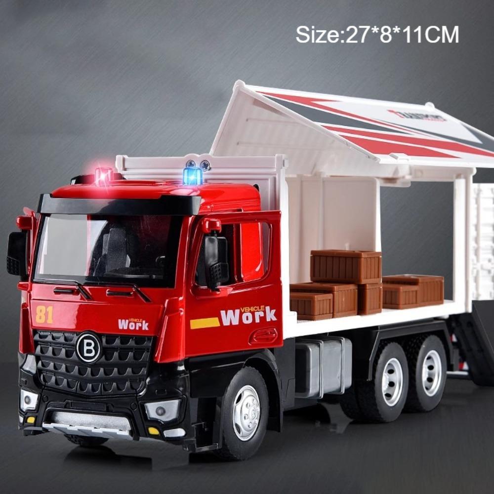 1:18 Large Scale Container Truck Sanitation Garbage Truck Model Toy Car Light Music Engineering Vehicle Boys Birthday Presents