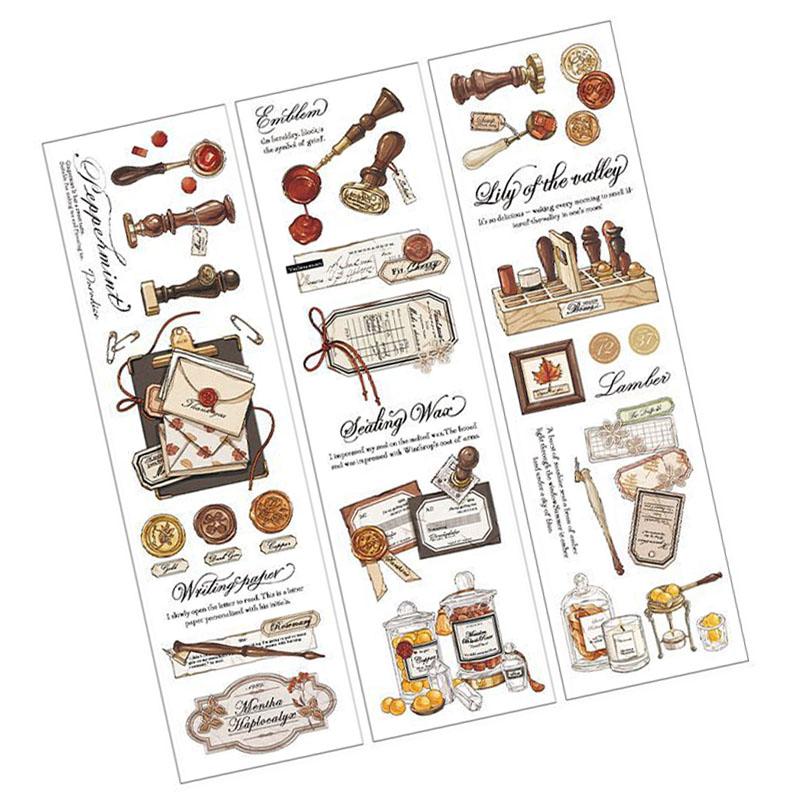 Klebeband Sticker PET Vintage Romantisch Stark Klebend Wiederverwendbar Dekoband für Planer Papiere