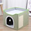 Cat House Bed Cave Foldable Cave Kitten House Cat Bed Sleeping Condo Cute Sleeping Tent Cube House With Plush Ball & Scratch Pad