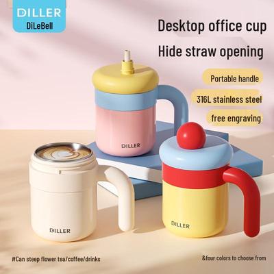 Dilebelle Women's Insulated Stainless Steel Cup with Lid - Perfect for Coffee, Water, or Office Use