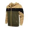 Men's Plus Size Color Block Hooded Zip-Up Cardigan Jacket - European & American Spring/Autumn Casual Wear