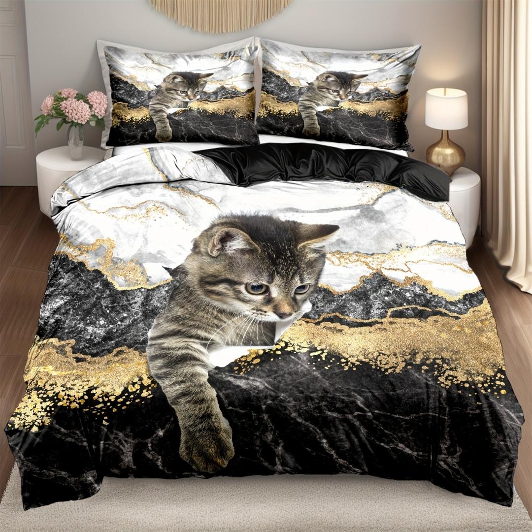 

Marble Carts Bedding Set Soft Polyester Duvet Cover Set Quilt Cover With Pillowcase For Bedroom Decor Birthday Gift For Girls EU Single135x200cm