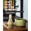 20OZ Matcha Whisk Set - 5PCS Japanese Tea Set Includes Matcha Bowl with Spout, Bamboo Whisk with Ceramic Holder, Bamboo Scoop and Sifter, Matcha Kit