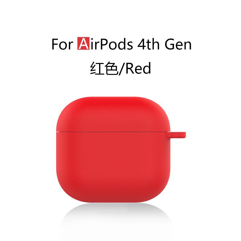 Suitable for Apple Airpods4 buckle silicone earphone cover 1.5mm anti-drop and anti-skid protective cover portable soft case