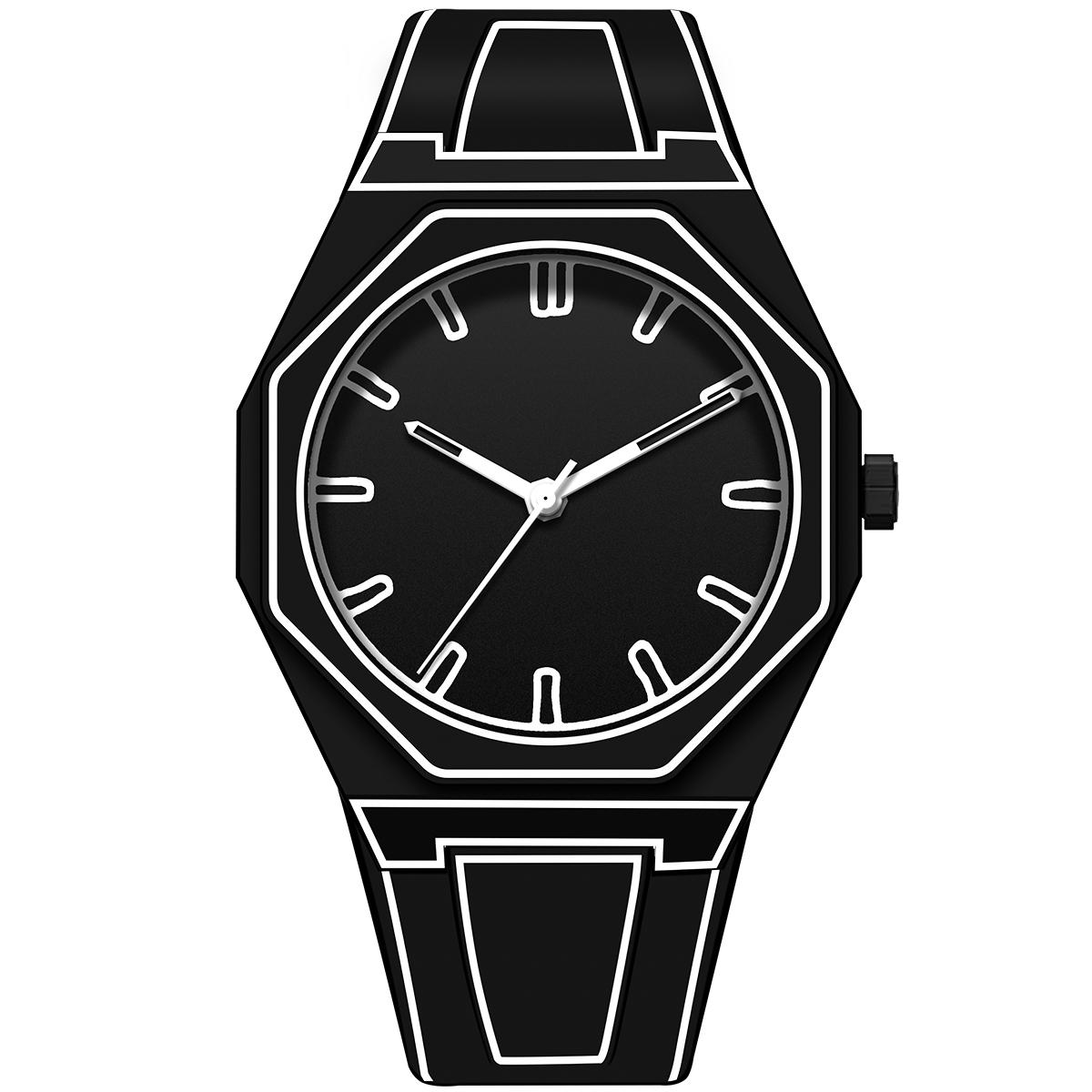 Men s Quartz Watch 3D Sketch Quartz Watch Anime Style Sports Watch