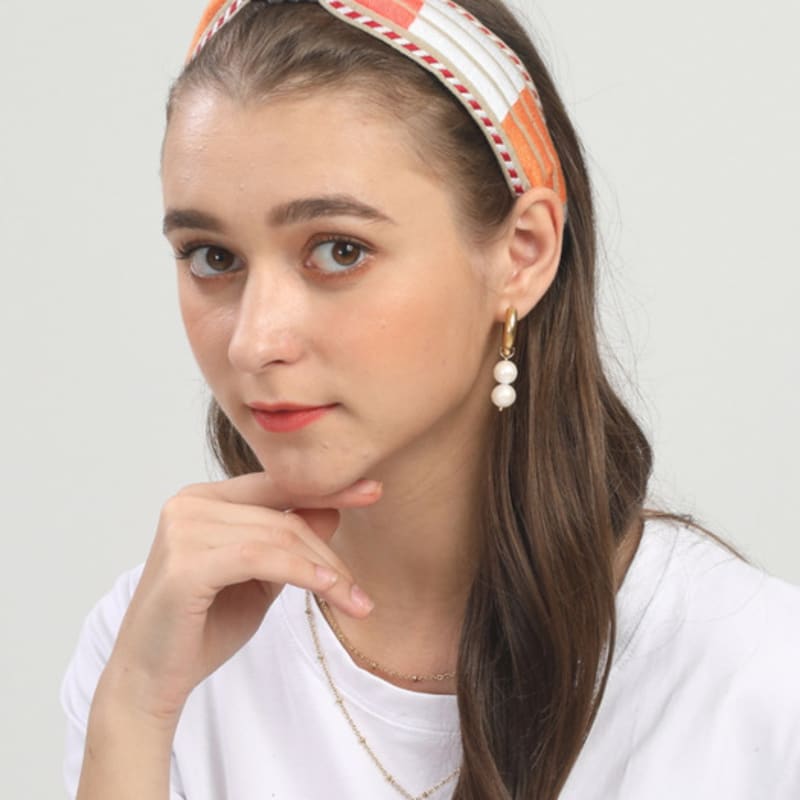 LALA Ethnic Striped Hairband - Beige