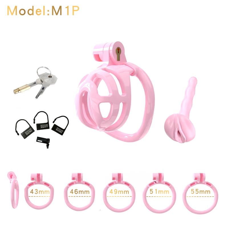 New Male Chastity Cage Devices Lightweight for Man Penis Bondage Pink Chastity Lock Cage Invisible BDSM Sex Toys for Men