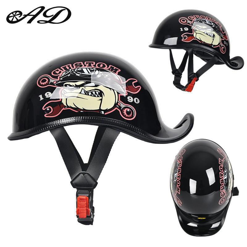 

Motorcycle Scoop Helmet Universal Men Women Retro Light Cruise Semi-helmet Breathable XL code 59-60CM