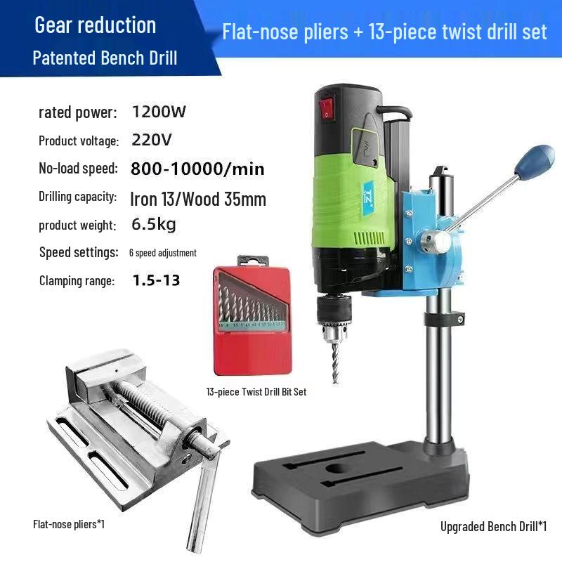 220V Precision Industrial Bench Drill: Mini Multifunctional High-Precision Electric Drill Press for Household Use