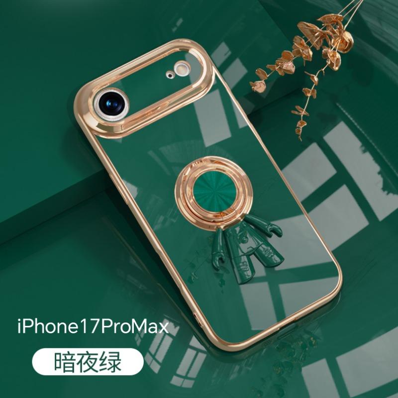 Electroplating Astronaut Stand Holder Case For iphone 17 Pro Max Plating Silicone Shockproof Protection Cover For iphone 17 Air