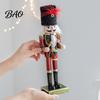 Solid Wood Holiday Gift Wooden Nutcracker Soldier Figurine, Handcrafted Christmas Tabletop Ornament Handmade Festive for Desk And Bookshelf