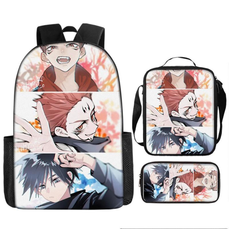 Zaino Scolastico Anime Jujutsu Kaisen per Bambini e Ragazzi Leggero in Tessuto Oxford Borsa a Doppia Tracolla con Schienale Imbottito