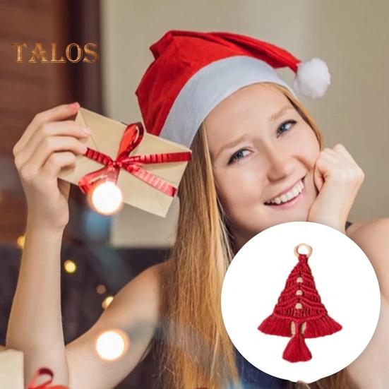 DIY Weihnachtsbaum-Makramee-Set, Baumwollseil-Flechtset, Handstricken, Boho-Weihnachtsquasten-Dekor-Set für Anfänger