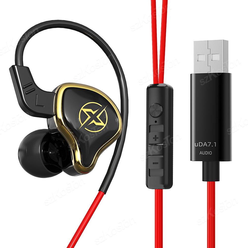 UT-01 USB Gaming Headset Wired Headphones with Microphone 7.1 Surround Noise Cancelling Earphone for PC Computer PS4 PS5 Windows 10