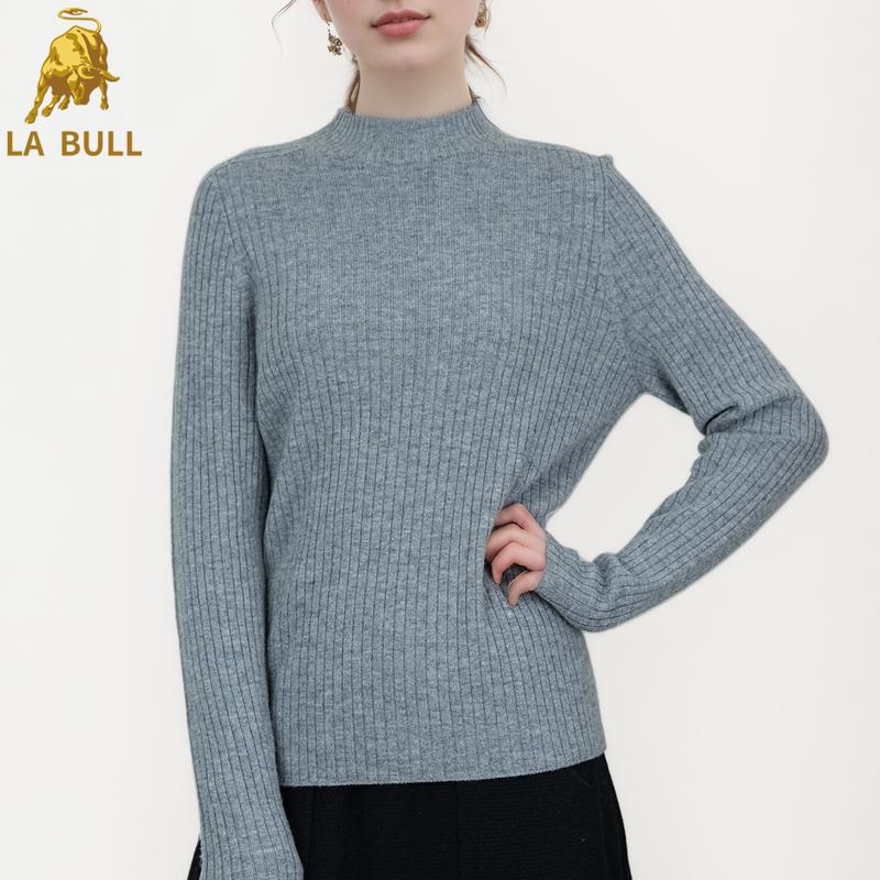 

LA BULL Women s Ribbed Mock Neck Knit Sweater