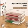 Transparent Document Organizer Box Dustproof with Lid Comfortable Grip Handle See-through Storage Container