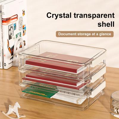Transparente Dokumenten-Organizer-Box, staubdicht, mit Deckel, bequemer Griff, durchsichtiger Aufbewahrungsbehälter