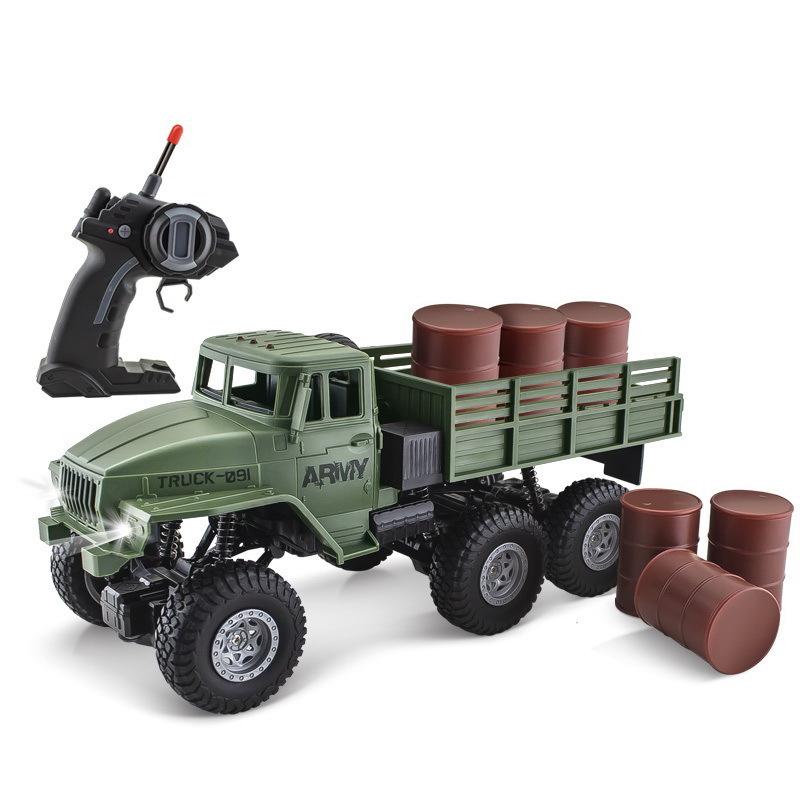 Jitu 1:16 Scale Rc Military Truck 4Wd Off Road Climbing Simulated Army Transport Vehicle With Led Lights 27Mhz Toy Car For Boys