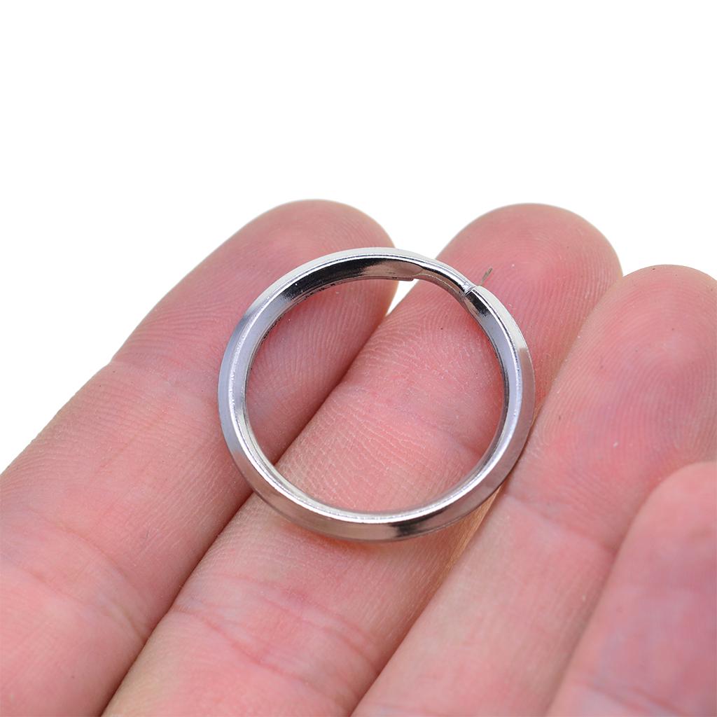 100PCS Silver Steel Key Rings Chains Split Ring Hoop Metal Loop Making 25mm OU