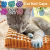 Yousheng 120Pcs Cat Nail Caps Natural Safe Cat Claw Covers Tips with Adhesives And Applicators Non-Toxic 6 Colors Cat Nail Covers