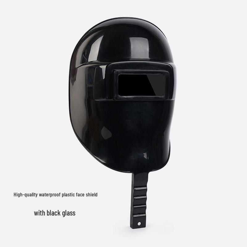 Red Handheld Steel Welding Face Shield - Lightweight Anti-Scald Protection Mask for Arc Welding