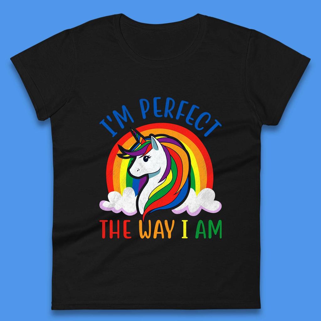 Rainbow Unicorn LGBT Pride Womens T-Shirt Mens Tops Tees Unisex