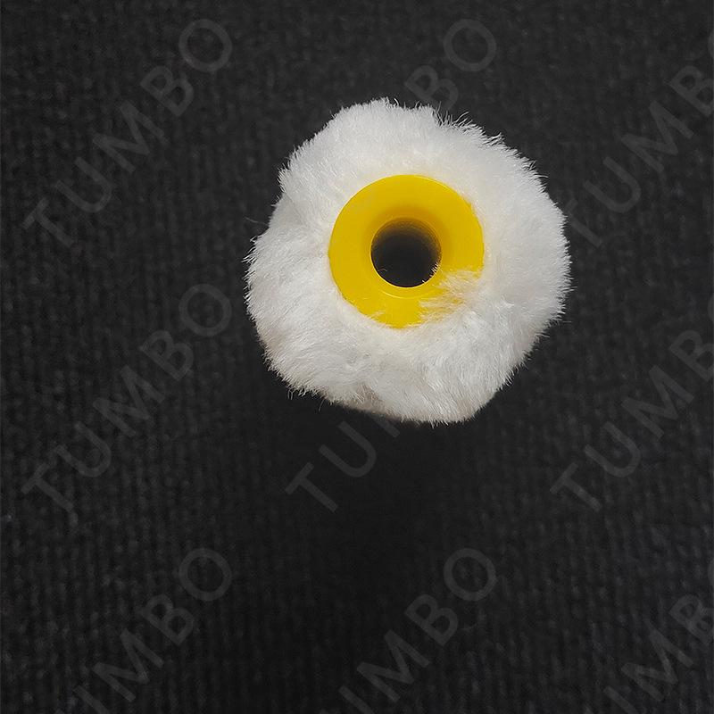 2-inch Wool Roller Brush with Handle - Corrosion-Resistant, No-Shedding Paint Tool for Interior Wall Trimming. Handle included