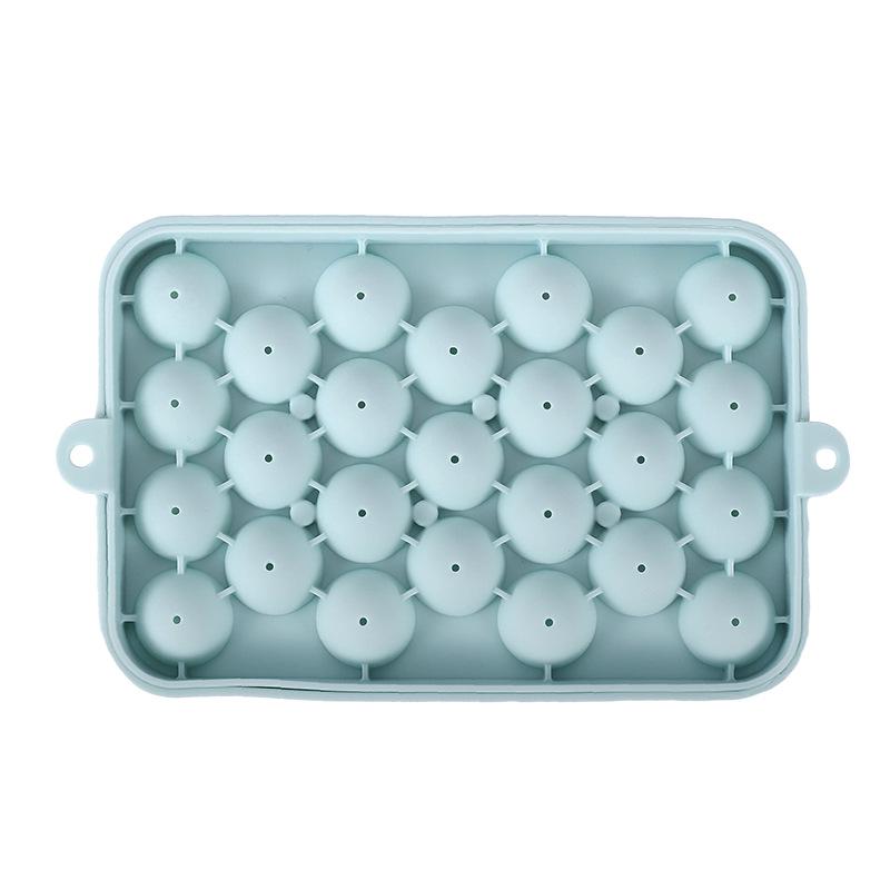 In Stock 25-Grid Silicone Ice Ball Tray with Lid, Easy-Release Round Ice Cube Mold for Fruit Infusions