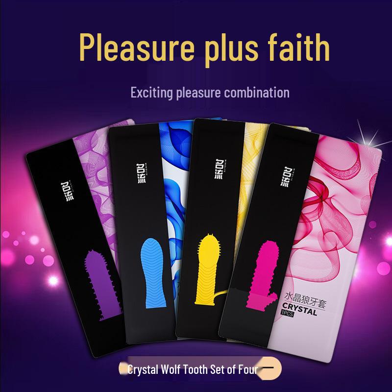 Celebrity Erotic Wolf Tooth Crystal Sleeve for Men - Thickened God of War Alternative Toy.