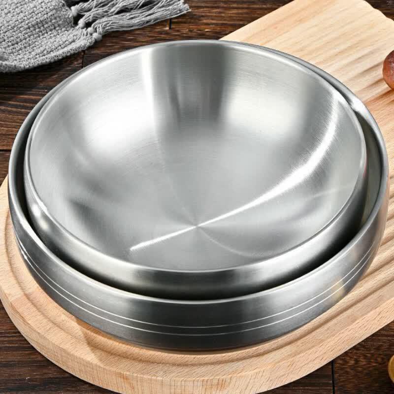 Lu Feng Lai Korean Style Double-Layer Stainless Steel Bowl