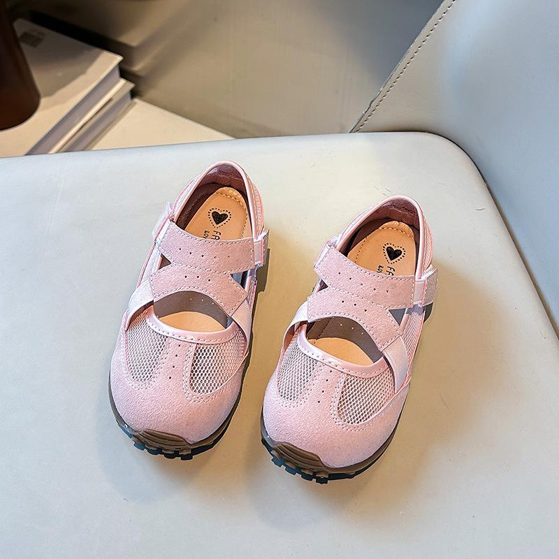 Kids Casual Shoes Mesh Breathable Soild Color Girls Tennis Shoes Hook&loop 2025 New Children Sports Shoes Non-slip Soft Sole