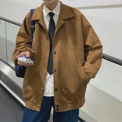 Jaqueta Masculina Retro de Camurça - Moda Primavera/Outono 2022, High-End, Corte Solto
