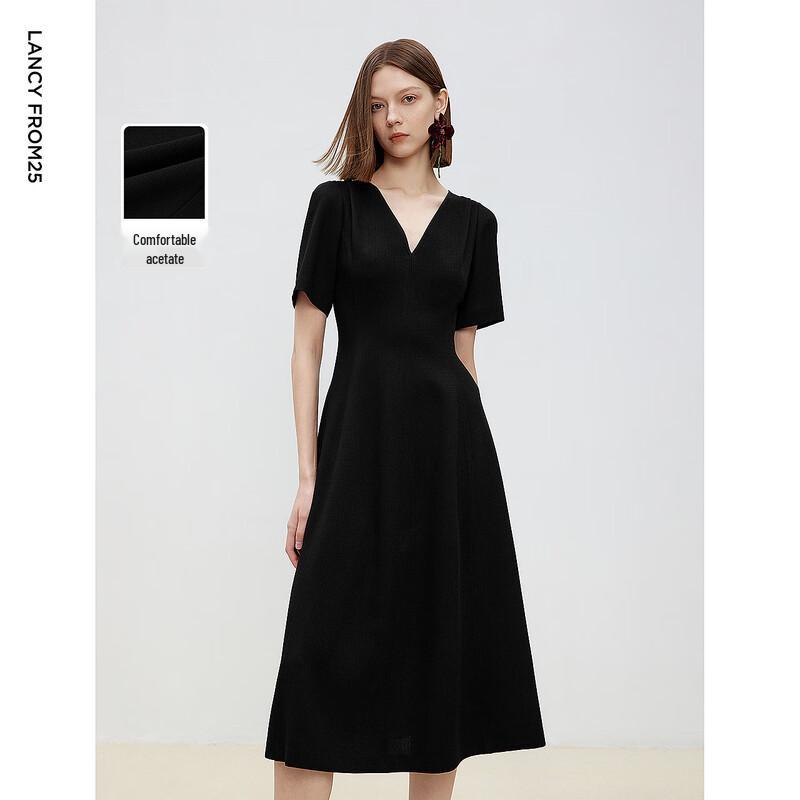 

Lancy Women s Acetate Blend V-Neck A-Line Midi Dress 2XL