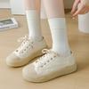5 Pairs Black Socks Women's Mid-calf Socks Tide Cotton Spring and Autumn Models of Solid Colour Hundred Matching Sports Summer White Long Socks