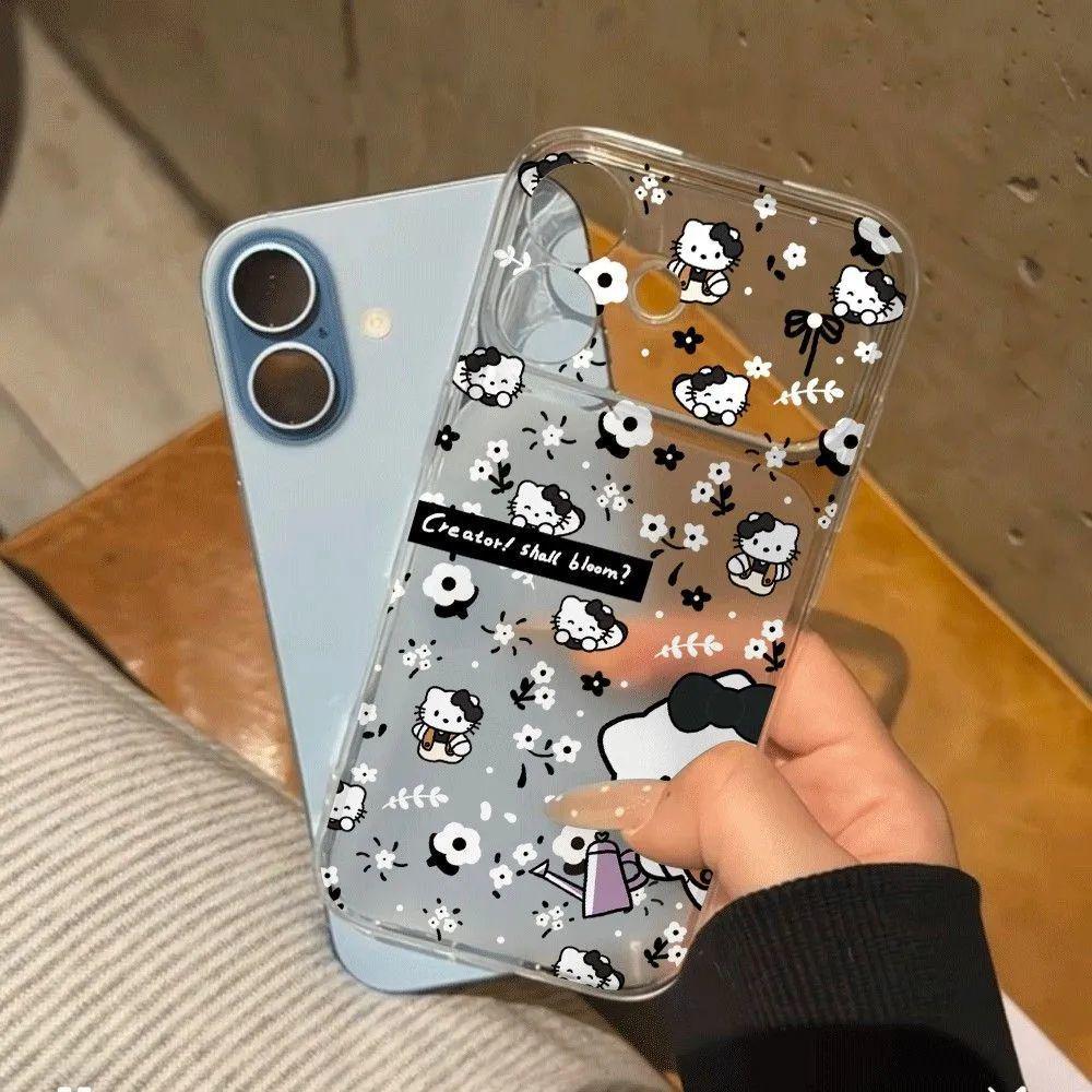

Watering Flowers KT Cat Phone Case - Fits Apple 16/17/Pro Max & 12/13/14/15, Transparent & Trendy Apple 11 Pro Max