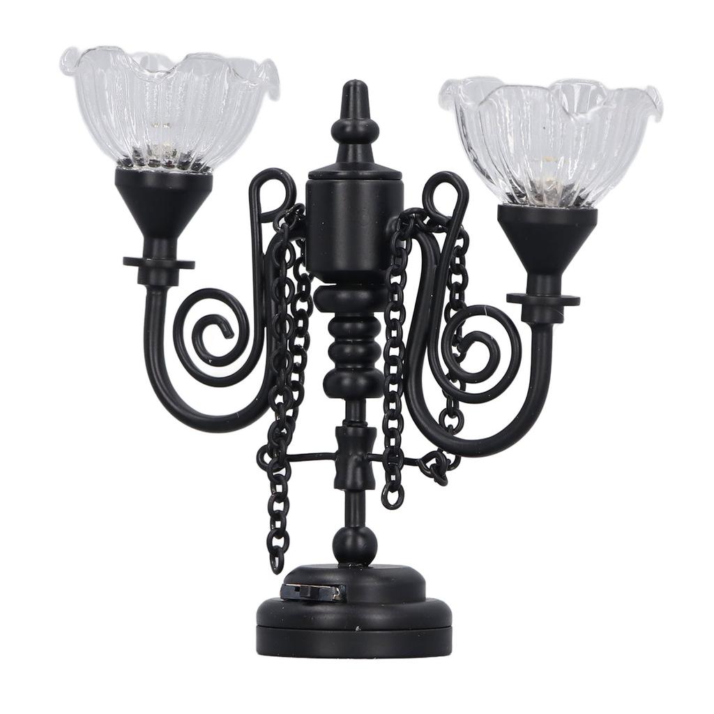Ceiling Light Multipurpose Retro Exquisite Simulation Innovative Double Hd Flower 1:12 Scale Miniature Ceiling Lamp