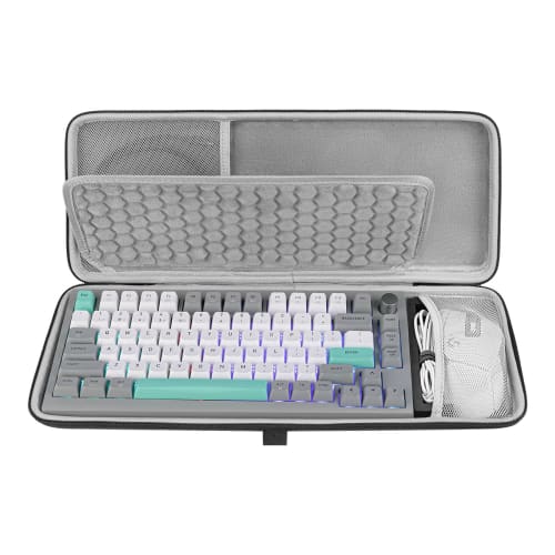 Geekria 75% Keyboard Case, Hard Shell Travel Carrying Case for 84-Key Portable Keyboards, Compatible with Keychron K2 Version 2/K2/Q1/V1, ASUS ROG Azo