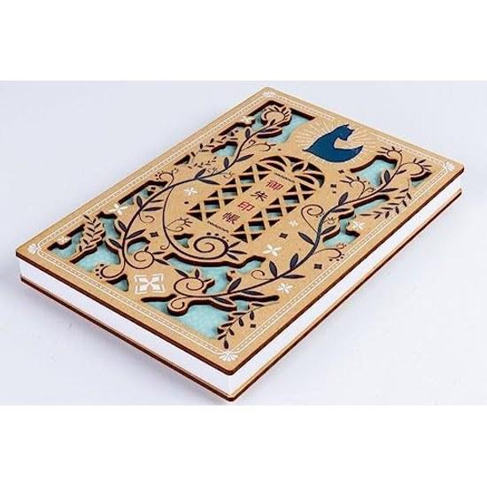 Wooden Cover Goshuin Book Leaf Fox