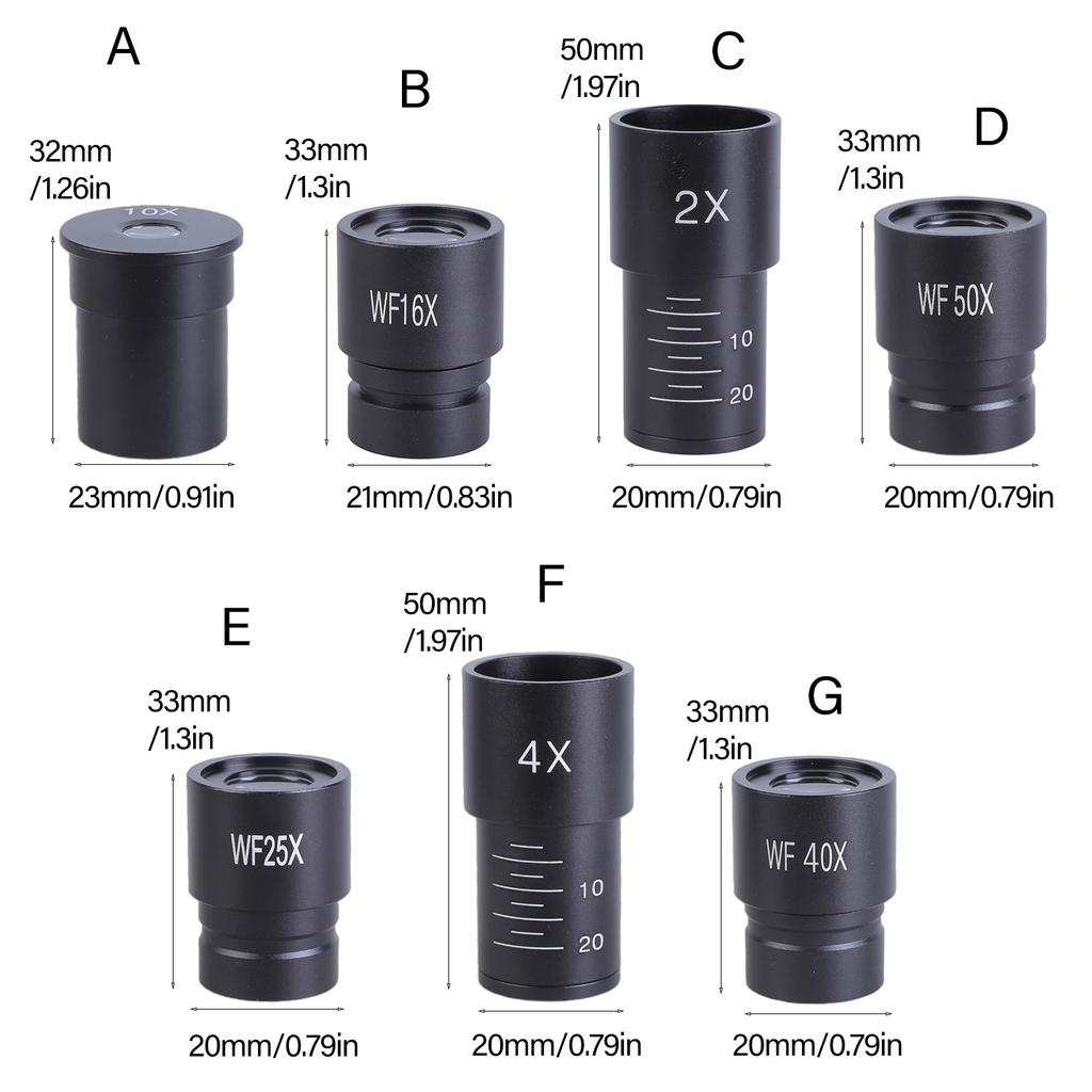 23.2mm Port Optical Eyepiece Ocular Lens/Barlow Lens Wide Angle Ocular Lens Universal for Various Biological Microscope