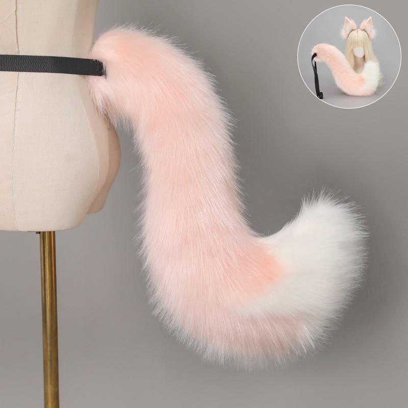 Handmade Fox Ears Tail Set Cosplay Anime Convention Costume Accessory Fluffy Plush Animal Ear Headband