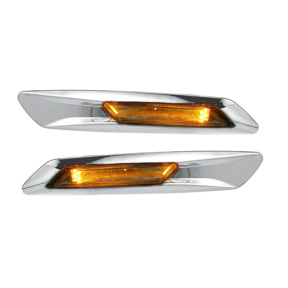 2pcs Door Side Indicator Turn Signal Light 63137154167 63137154168 Gloss Black Chrome For BMW 5 Series F10 F11 2010 2011 2013