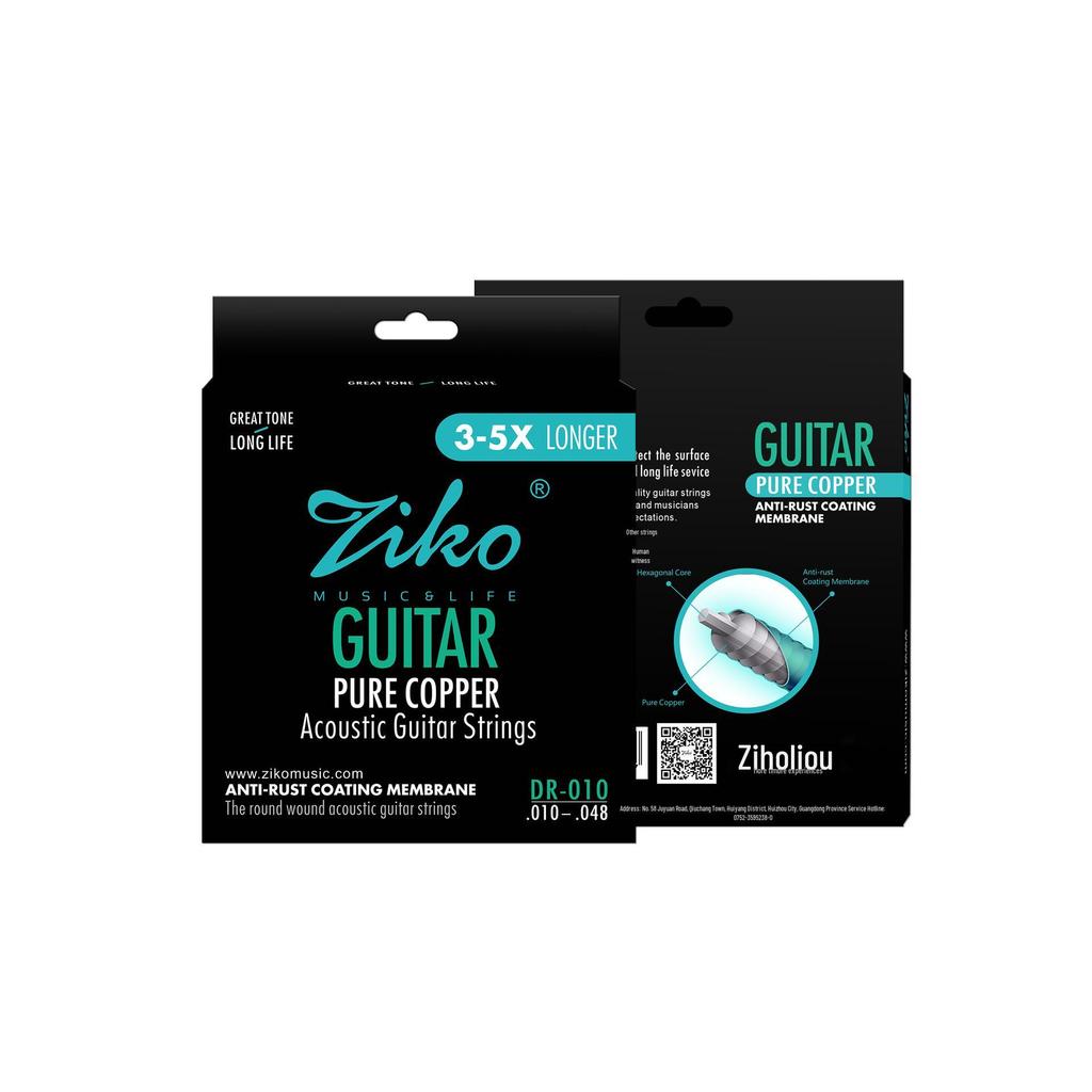 Lio ZIKO Anti-Rust Red Copper Guitar Strings DR010-012 (1-6)