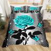 Rose Duvet Cover Twin King For Boys Girls Valentine's Day Gift Romantic Floral Bedding Set Water Flower Blossom Comforter Cover