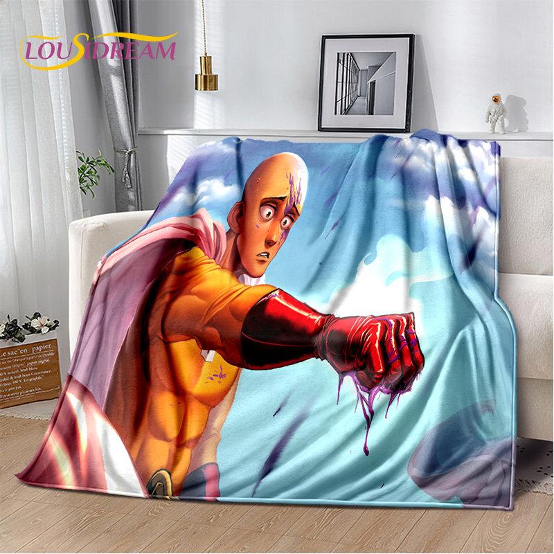 ONE PUNCH MAN Anime kreslená měkká plyšová deka, flanelová deka přehoz do obývacího pokoje Ložnice Pohovka Pohovka Piknikový kryt pro děti