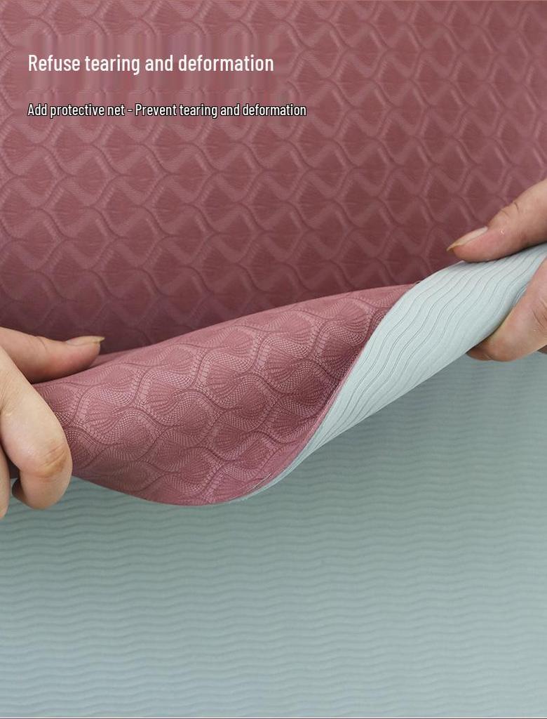 TPE Non-slip Thickened Yoga Mat for Home Fitness – Silent, Shock-Absorbing, Portable Exercise Mat