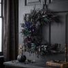 Artificial Flower Wreath for Halloween Front Door Decor, Fall Porch Decoration