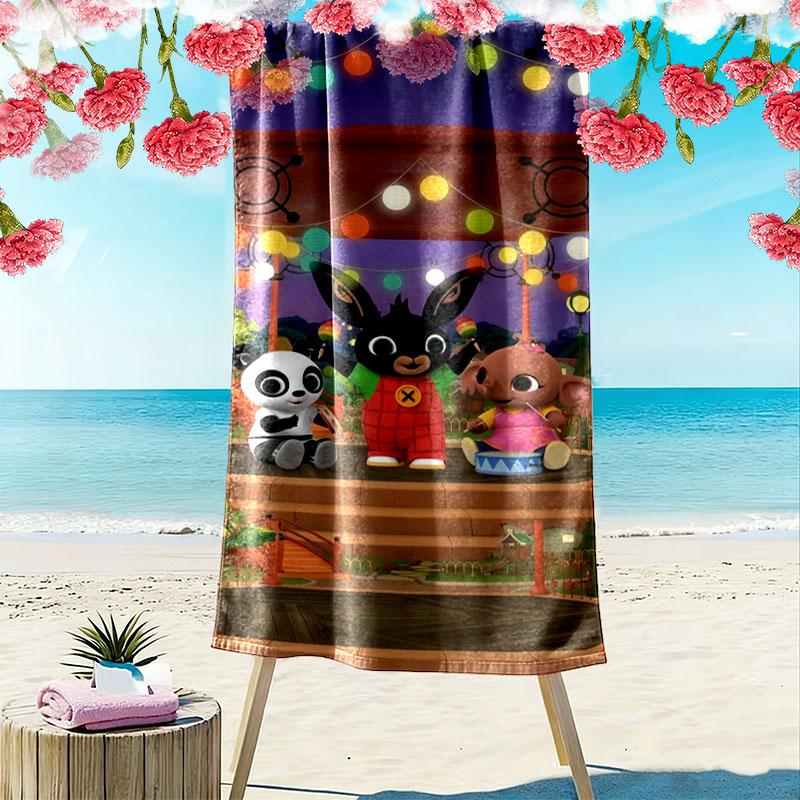 Bing Print Beach Towel, Large Soft Quick Dry Towel for Beach Camping Swimming
