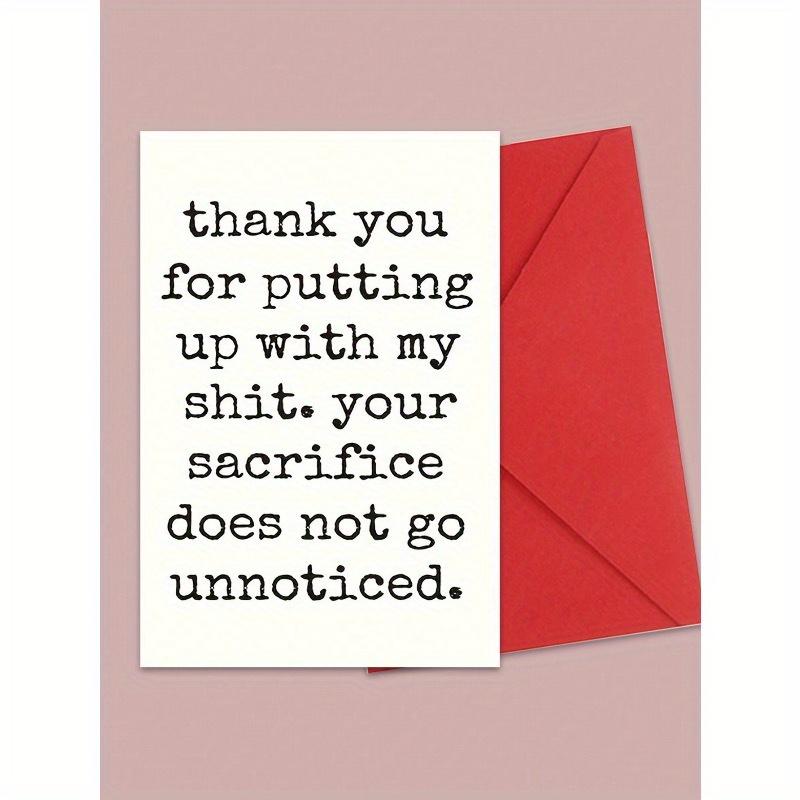 1 PC, Humorous Anniversary Card, Fun Birthday Card For Husband, Wife, Boyfriend, Girlfriend, Valentine's Day Card, Cool Card With Envelope